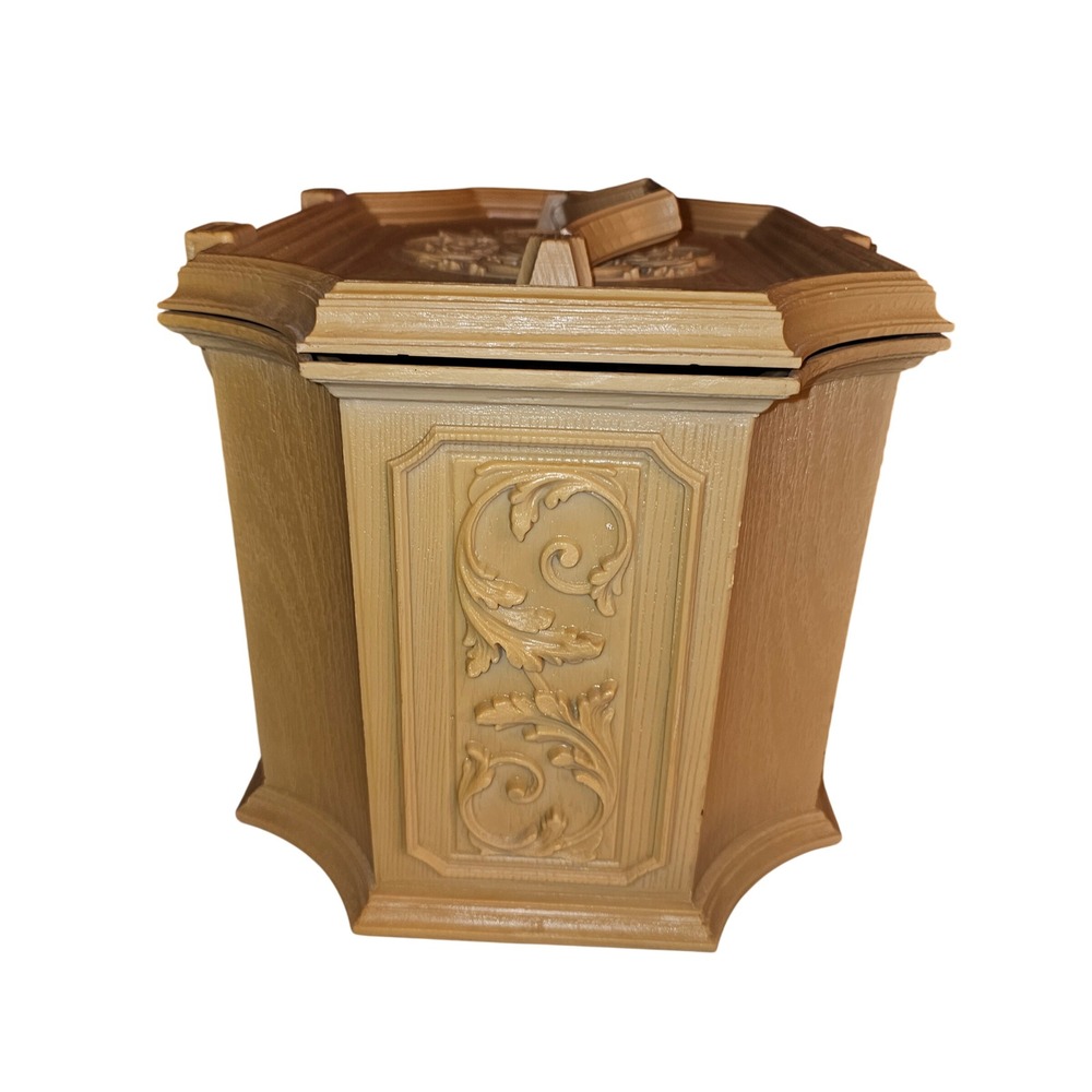 Vintage MCM 1970s Mary Klein Inc Sewing Box Medallion Beige Storage SC-2015 - Picture 6 of 14